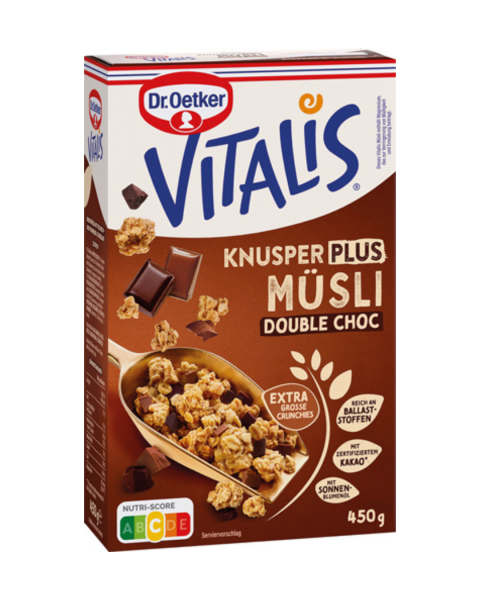 Dr. Oetker Vitalis Knusper Muesli Plus Double Choc, 420g